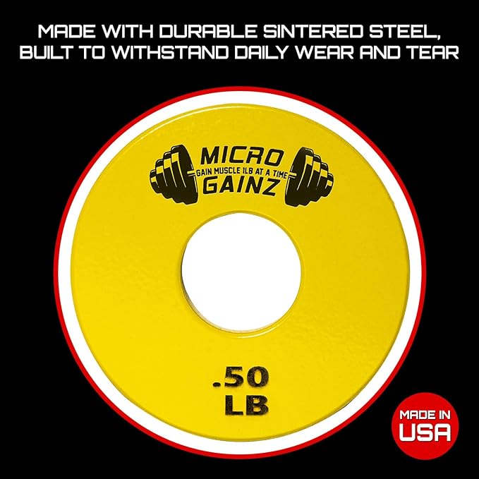 Micro Gainz Standard 1-Inch Center Hole Fractional 2 Pcs Color Weight Plates, Choose (.25LB-1LB) Designed for Standard 1-Inch Dumbbell & Barbell for Strength Training, Made in USA-StrideForce Fitness