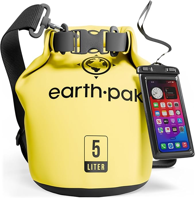 Earth Pak Waterproof Dry Bag - Roll Top Waterproof Backpack Sack Keeps Gear Dry for Kayak with Waterproof Phone Case-StrideForce Fitness