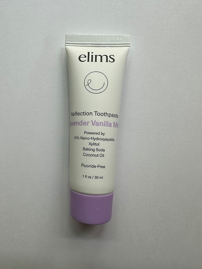 ELIMS Travel Size Nano Hydroxyapatite Toothpaste Fluoride Free - Xylitol Remineralizing Toothpaste for Whitening Sensitive Teeth - Lavender Vanilla Mint Toothpaste for Adults & Kids 1oz