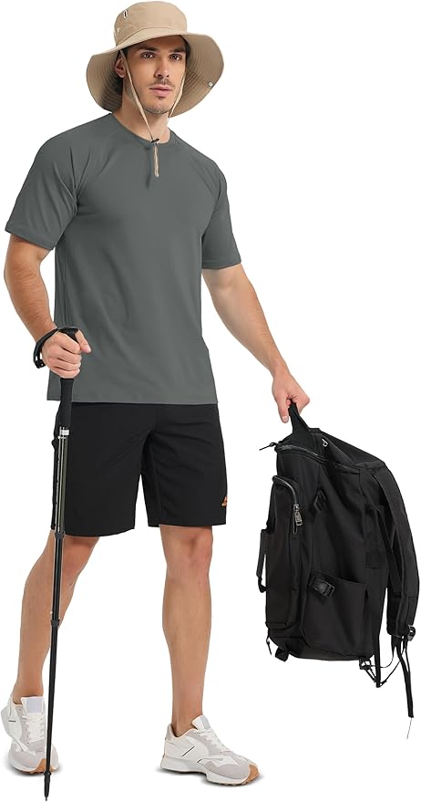 MAGCOMSEN Men's Short Sleeve UPF 50+ Sun Protection Shirts Quick Dry Athletic T-Shirt Hiking Running Swimming Rash Guard-StrideForce Fitness