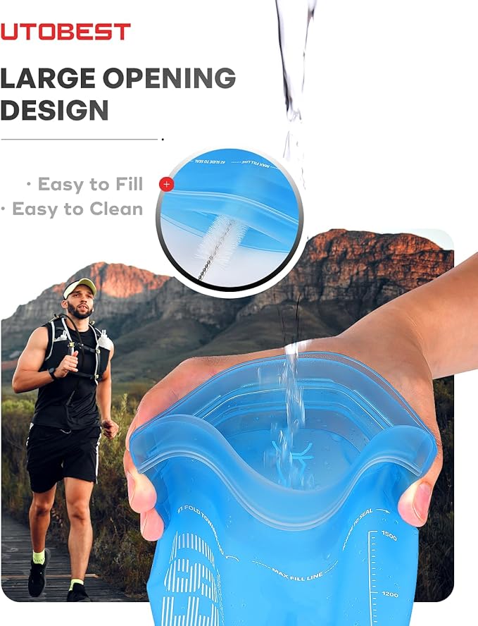 UTOBEST Hydration Bladder,TPU Water Bladder,Water Bladder for Hiking Backpack,BPA Free,Wide Opening,Leak-Proof,Water Reservoir for Hiking Cycling Camping Running-StrideForce Fitness