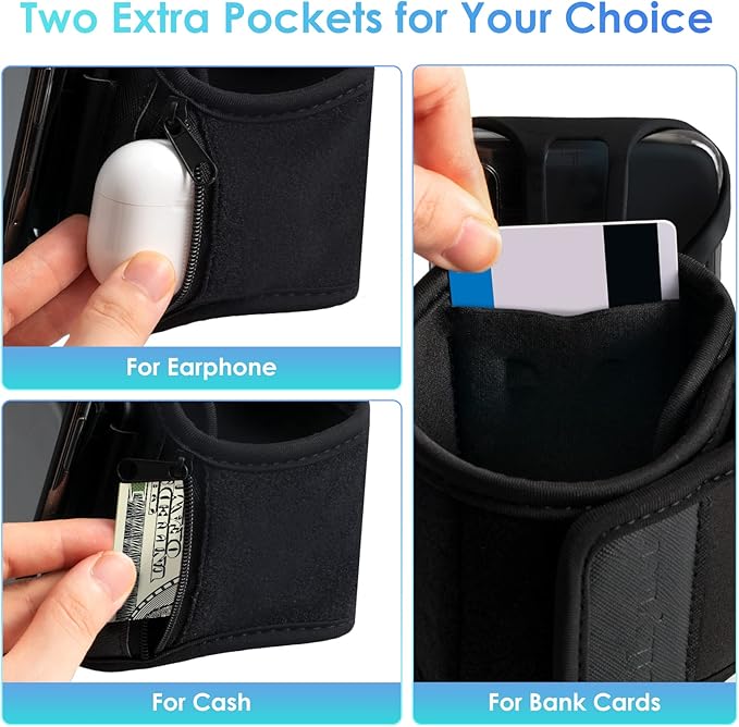 Cikyner Running Armband, 3 in 1 Running Phone Holder Sports Armband Bicycle Phone Holder 360° Rotatable & Detachable Running Phone Armband for 4.5-7'' iPhone Huawei for Gym Running Hiking-StrideForce Fitness