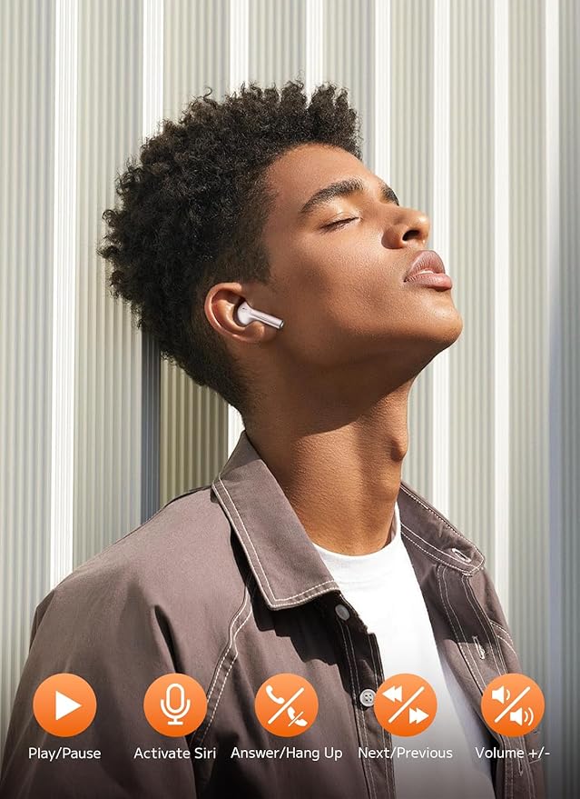 Wireless Earbuds, Bluetooth 5.4 Ear Buds with Multifunctional Touch Screen, ANC/ENC Noise Cancelling Headphones with 48H Playtime, Bass Stereo Sound, for Laptop, Android/iOS, Pad, Rose Gold-StrideForce Fitness