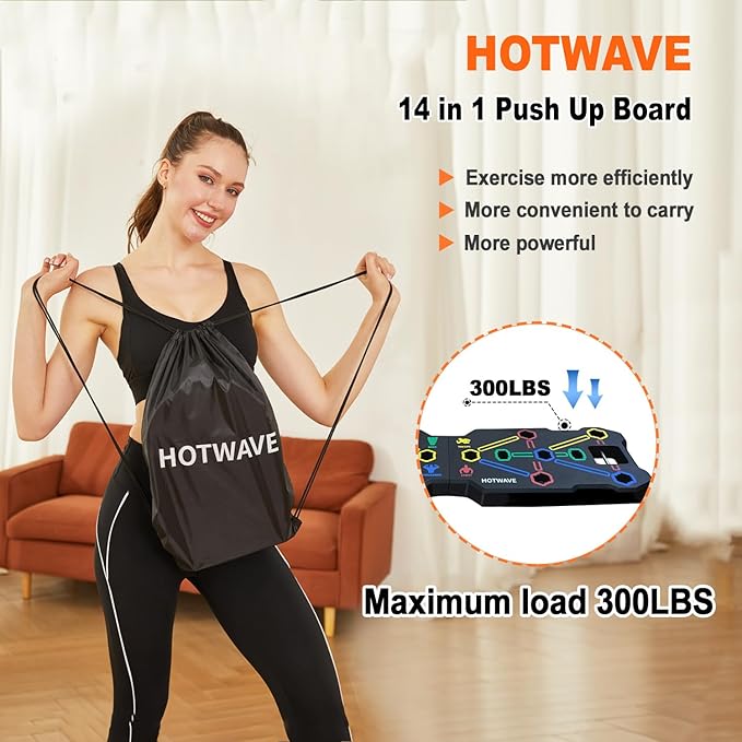 HOTWAVE Portable Workout Equipment with 20 Gym Accessories.Push