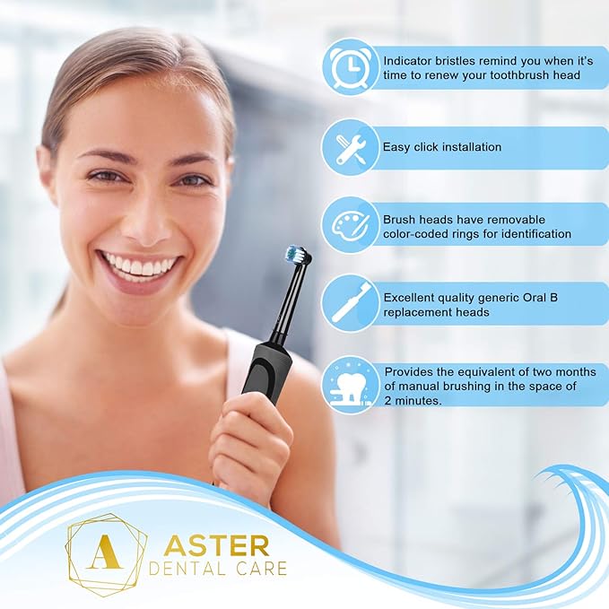 Toothbrush Head Compatible with Oral B - 16 Pack Aster Replacement Electric Professional Toothbrush Heads Deep and Precise Cleaning Brush Heads Toothbrush Heads Compatible with Oral B Braun