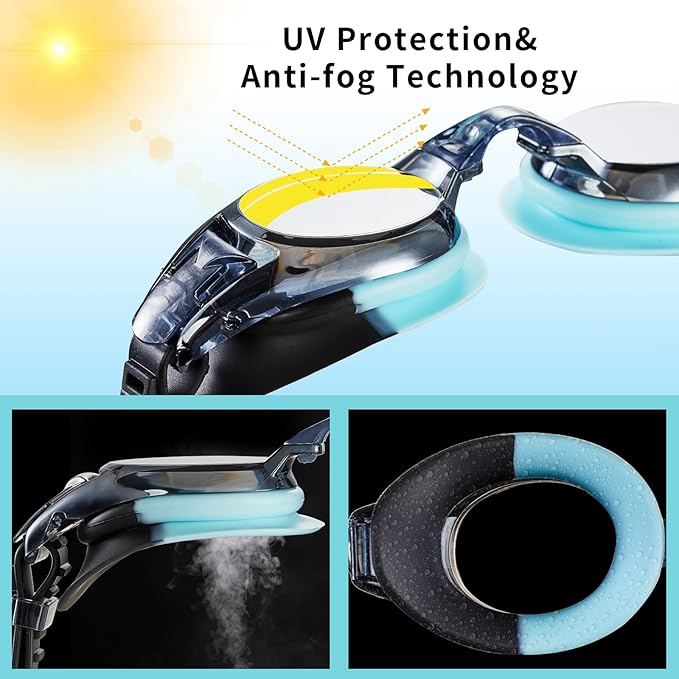 Aegend 2 Pack Kids Goggles, Swimming Goggles for Kids Age 4-16 Boys and Girls Youth, Anti-Fog Waterproof Anti-UV Pool Goggles-StrideForce Fitness