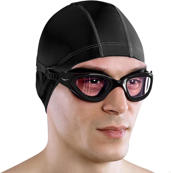 AqtivAqua Swimming Goggles, DX Wide View Swim Goggles for Adult Men Women, Anti Fog No Leaking-StrideForce Fitness