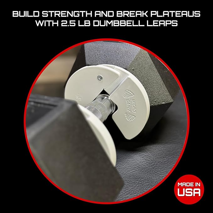 Micro Gainz Dumbbell Fractional 1.25lb Weight Plate, Ideal for Micro Loading, (Choose Color) 4 Piece Fractional Weight Plates, Designed for Dumbbell Training, Made In USA-StrideForce Fitness
