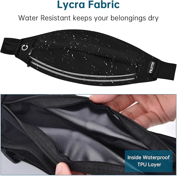 Running Belt Fanny Pack, Running Waist Pack for Women & Men USA Patented Hands-Free Reflective Runner Pouch Belt Fitness Workout Bag No-Bounce Adjustable Sport Travel Fanny Pack Cell (Black)-StrideForce Fitness