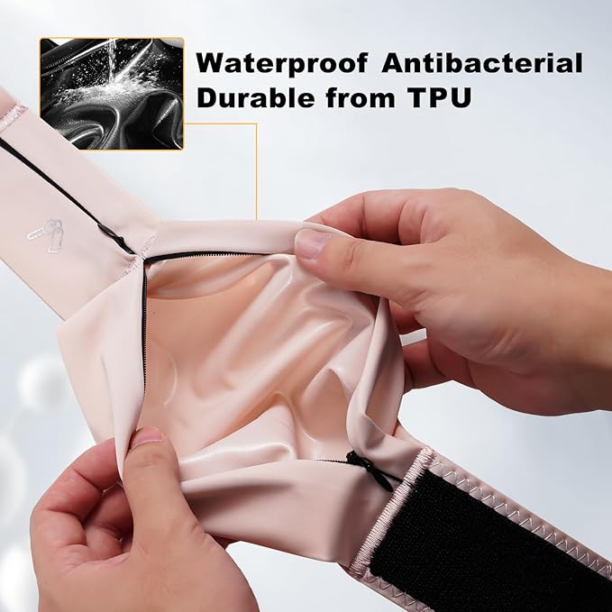 Running Belt for Women and Men, Water Proof Running Belts Fanny Pack with Water Bottle,Slim Hydration Running Bag Belts with Phone Bottle Holder Adjustable Fit for Runner (Pink, Large)-StrideForce Fitness