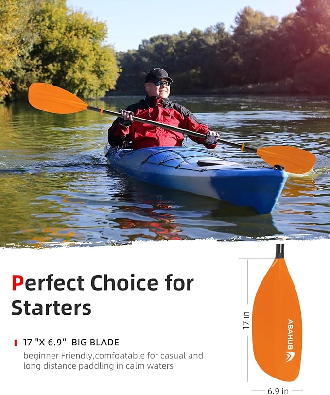 Abahub Adjustable Kayak Paddle 210-230 cm/ 230-250 cm Floating Kayaking Oars Boating Oars Canoeing Oars Black-StrideForce Fitness