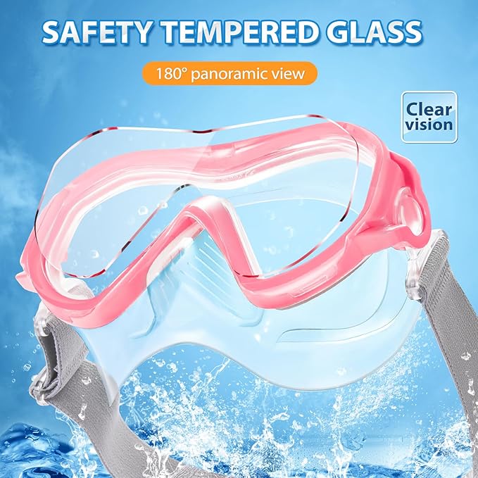 Supertrip Adult Swim Goggles Swimming Goggles with Nose Cover Elastic Fabric Strap Tempered Glass Snorkeling Gear for Adults-StrideForce Fitness