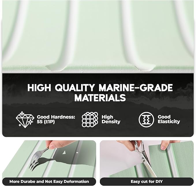 FOCEAN Boat Flooring EVA Foam Boat Decking Faux Teak Marine Flooring Boat Mat Boat Carpet Sheet for Motorboat RV Yacht Kayak Surfboard, 94.5"x 47.2"/35.4"/23.6"/15.7"-StrideForce Fitness