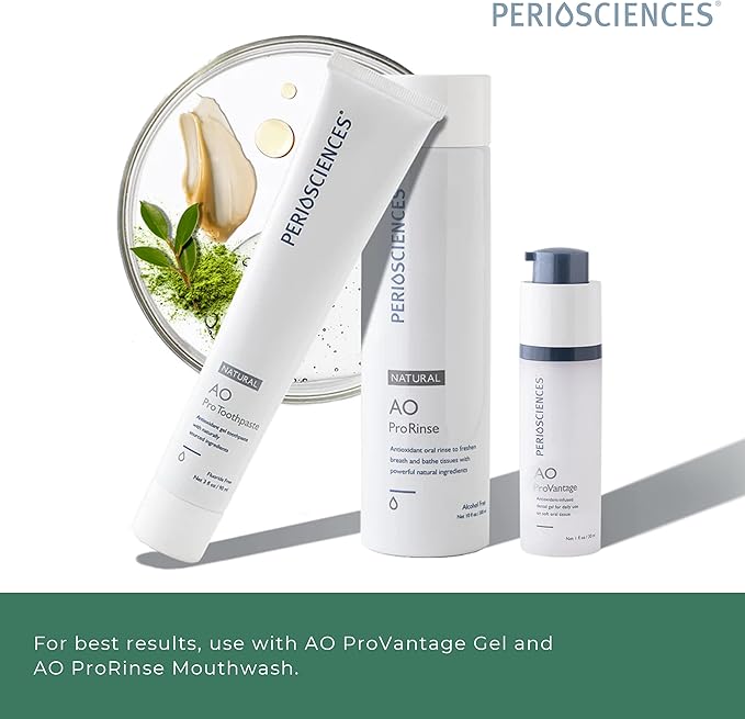 PerioSciences AO Pro Natural Toothpaste with Nano Hydroxyapatite, Remineralizing, Fluoride Free, SLS Free, Gluten Free 3 fl oz / 90ml - Pack of 2