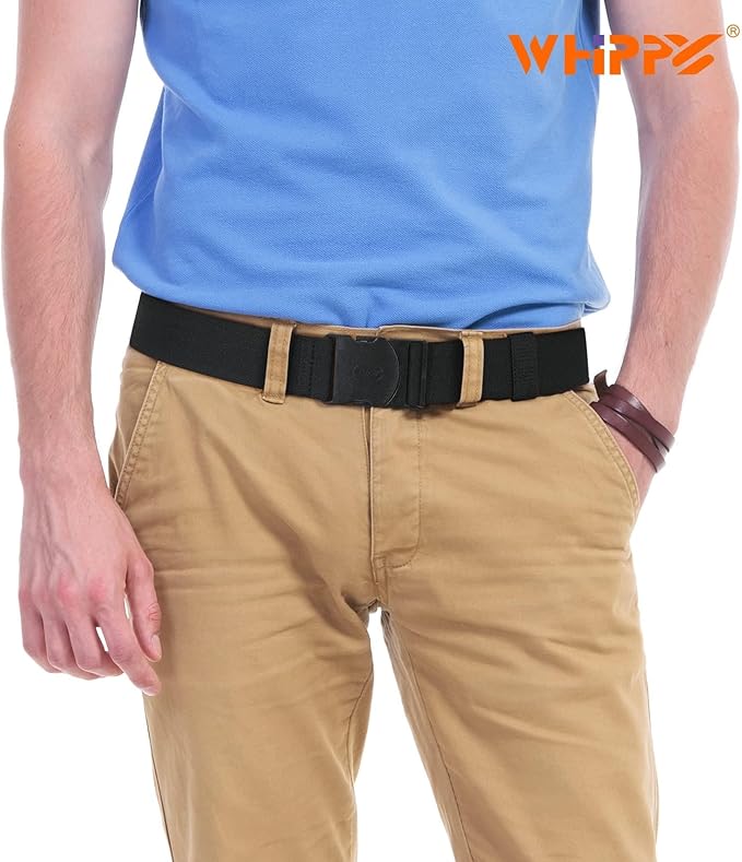 WHIPPY Mens Elastic Stretch Belt Unisex Adventure Web Belt for Women Men with Non-Metal Buckle Adjustable Belts-StrideForce Fitness