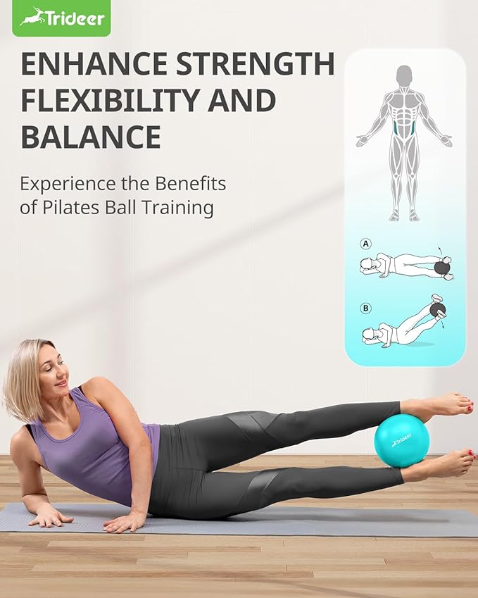 Trideer Pilates Ball - 9 Inch Core Ball for Physical Therapy, Yoga, Stability & Workout - Office & Home Gym-StrideForce Fitness