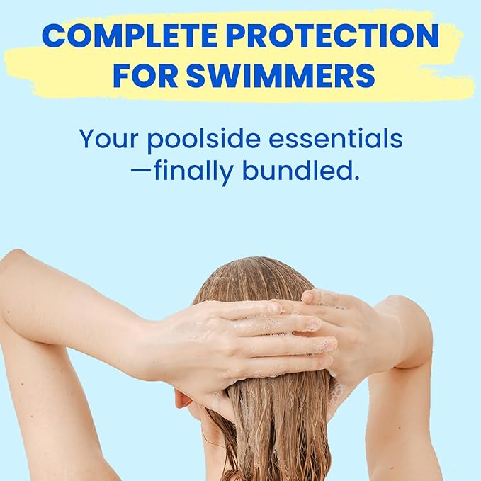 AQUA GUARD Swimmers Essential Hair Protection Bundle | Prevents Chlorine Damage + Softens Hair While Swimming | Color Safe, Leaves Hair Smelling Great | Made in California-StrideForce Fitness