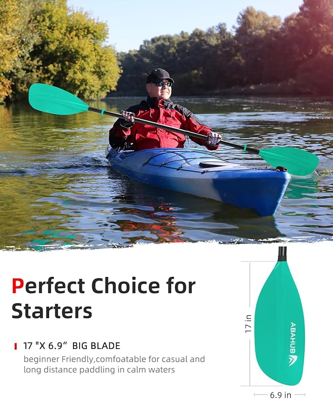 Abahub Adjustable Kayak Paddle 210-230 cm/ 230-250 cm Floating Kayaking Oars Boating Oars Canoeing Oars Black-StrideForce Fitness