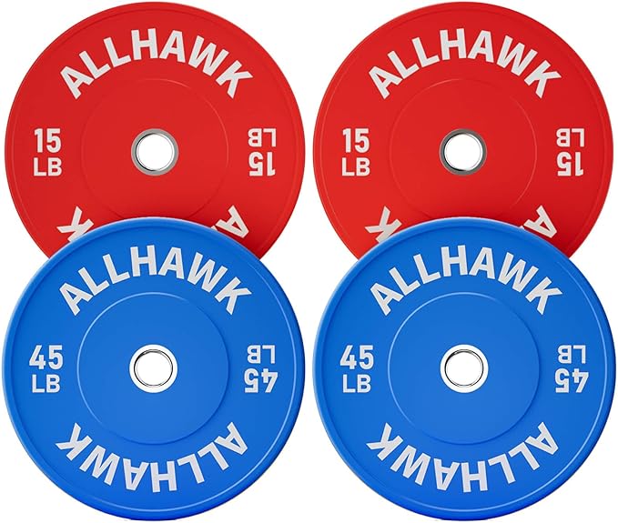 Colored Olympic Weight Plates, 2-inch Rubber Bumper Plate Set for Home Gym Barbell Weight Lifting and Strength Training-StrideForce Fitness