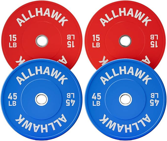 Colored Olympic Weight Plates, 2-inch Rubber Bumper Plate Set for Home Gym Barbell Weight Lifting and Strength Training-StrideForce Fitness