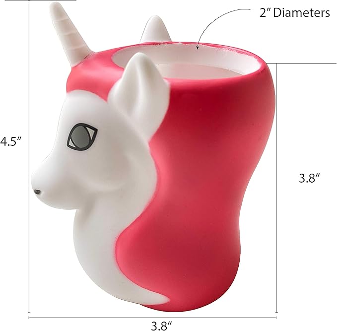 Kids Toothbrush Holder Toothbrush Organizer – Durable Silicone Animal Tooth Brush Holder – Easy to Clean Toothbrush and Toothpaste Holder – Toothbrush Holders for Bathrooms by Lily’s Home [Unicorn]