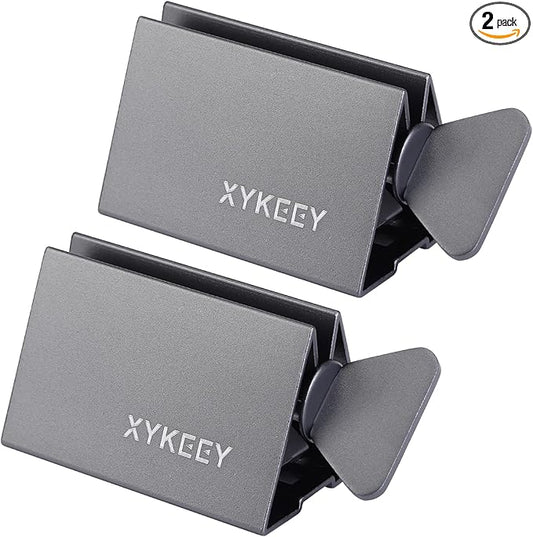 XYKEEY Toothpaste Tube Squeezer - Set of 2 Toothpaste Squeezer Rollers, Metal Toothpaste Tube Wringer Seat Holder Stand (Gray)