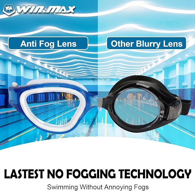 WIN.MAX Polarized Swimming Goggles Swim Pool Goggles Anti Fog Anti UV No Leakage Clear Vision for Men Women Adults Teenagers-StrideForce Fitness