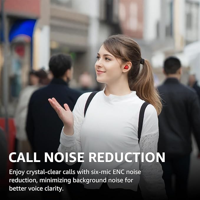 TOZO NC9 Hybrid Active Noise Cancelling Wireless Earbuds, 6 Mics ENC Clear Call, IPX8 Waterproof, in Ear Bluetooth 5.3 Headphones Stereo Bass Ear Buds 59H Playtime with LED Display 32 EQs via APP-StrideForce Fitness