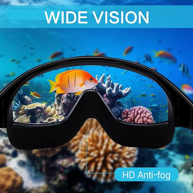 Kanayu 6 Pieces Swimming Goggles Wide View No Leaking Anti Fog Adult Swim Goggles with Earplugs Nose Clip for Adult Men Women-StrideForce Fitness