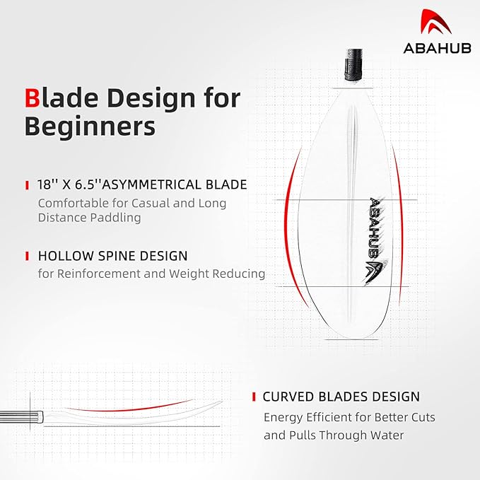 Abahub Kayak Paddle, 90.5 Inches Kayaking Oars for Boating, Canoeing with Free Paddle Leash, Aluminum Alloy Shaft Black/Blue/Green/Orange/Yellow Plastic Blades-StrideForce Fitness