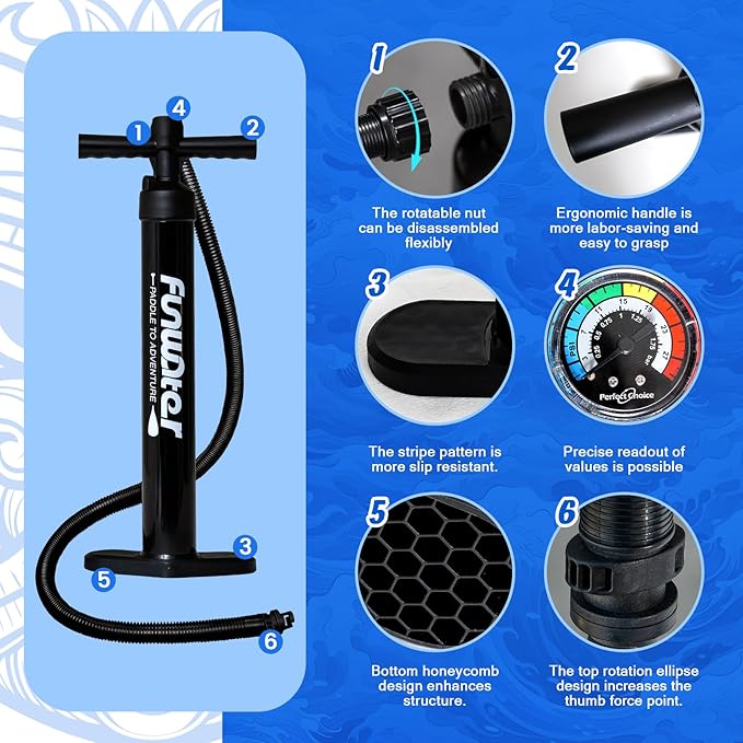 FunWater Inflatable Ultra-Light Stand Up Paddle Board for All Skill Levels with Premium SUP Paddleboard Accessories,Non-Slip Comfort Deck for Youth & Adults-StrideForce Fitness