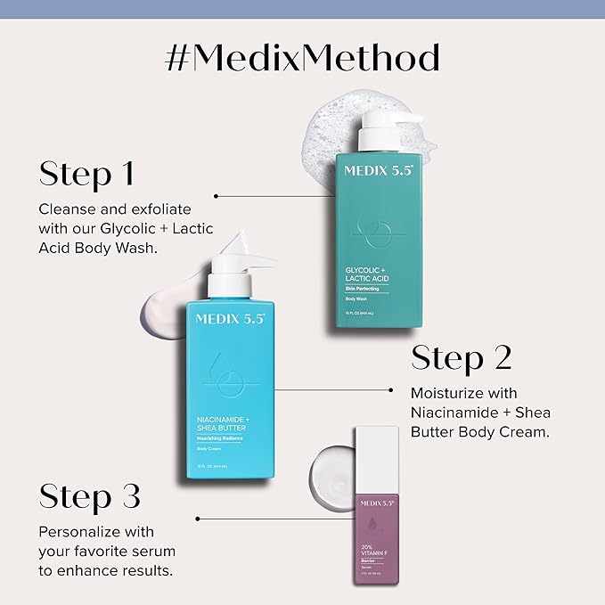 MEDIX Fragrance Free Niacinamide Face Moisturizer + Shea Butter Cream For Face & Body Lotion | Anti Aging Skin Care Firming Cream For Wrinkles, Dark Spots, Large Pores, 15 Fl Oz-StrideForce Fitness