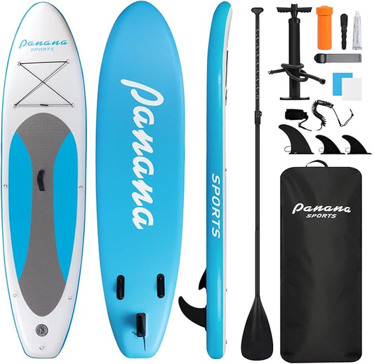 Panana Inflatable Stand Up Paddle Board, 10'x31 x6 SUP with Premium Paddle Board Accessories Kit, Anti-Slip EVA Deck for Adults Youth of All Skill Levels-StrideForce Fitness