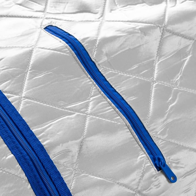 Infrared FAR IR Negative Ion Portable Indoor Personal Spa Sauna by Durherm with Air Ionizer, Heating Foot Pad and Chair, 30 Minutes Timer, Large, Silver-StrideForce Fitness