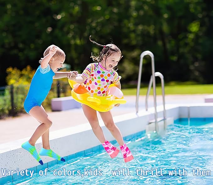 Kids Swim Fins,Short Comfortable Flippers for Lap Swimming and Training for Child,Girls,Boys,Beginners-StrideForce Fitness