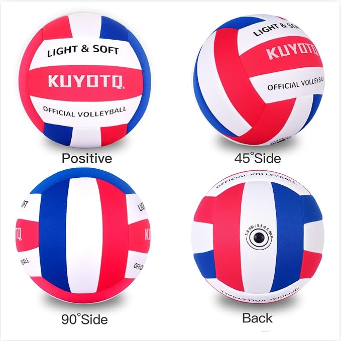 KUYUTQ Soft Light Quiet Indoor Volleyball for Kids Youth Beginners, Perfect for House Yard Training Practice Games(Deflated)-StrideForce Fitness