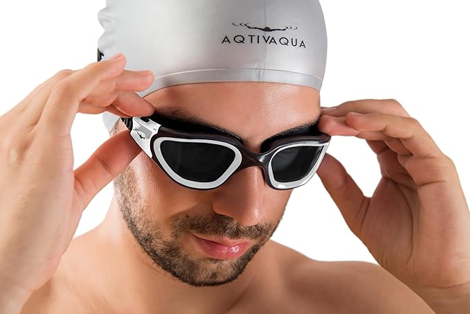 AqtivAqua Swimming Goggles, DX Wide View Swim Goggles for Adult Men Women, Anti Fog No Leaking-StrideForce Fitness