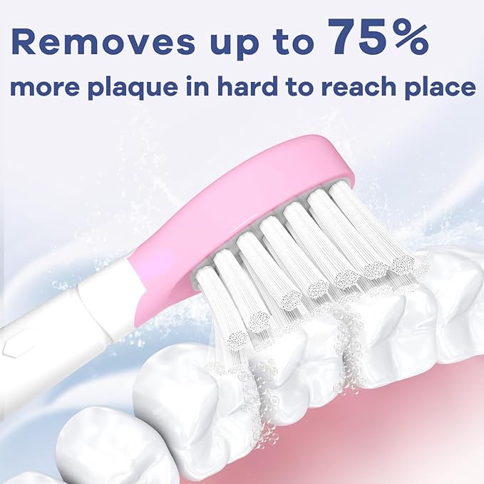 Toptheway Kids Toothbrush Heads for Philips Sonicare: Compact Brush Heads for Kids 3-7 Years, Pink and Green, 4 Pack