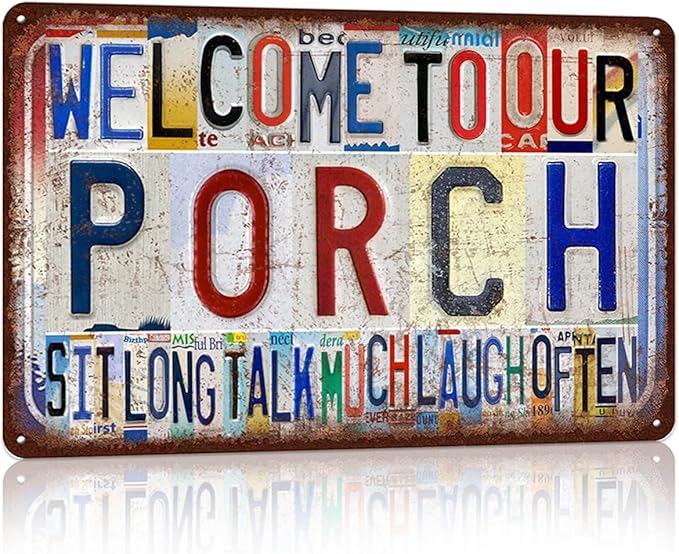 Vintage Porch Wall Decor Metal Sign Tin Signs Poster - Welcome To Our Porch Sit Long Talk Much Laugh Often-StrideForce Fitness