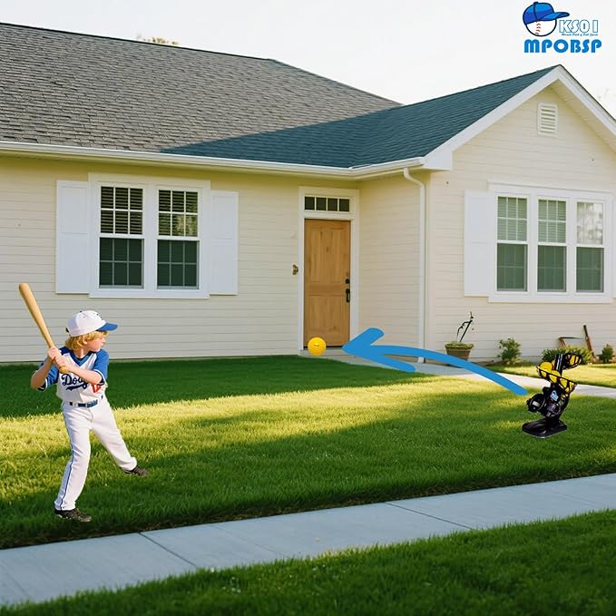 Upgraded Electronic Baseball Pitching Machine for Youth - Adjustable Angles & Speeds,AC Powered & Battery Powered， 8 Practice Balls Included - Ideal for Beginner Batting & Fielding Training-StrideForce Fitness