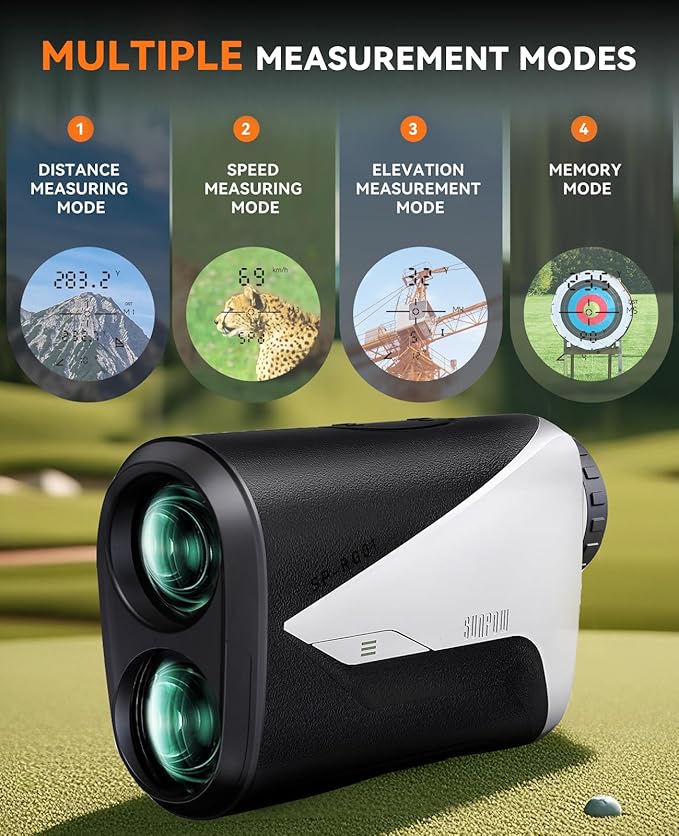 SUNPOW Golf Rangefinder with Slope -1000 Yards Range Finder with Flag Pole Locking Vibration-7X Magnification Rechargeable Golf Range Finders for Hunting-StrideForce Fitness