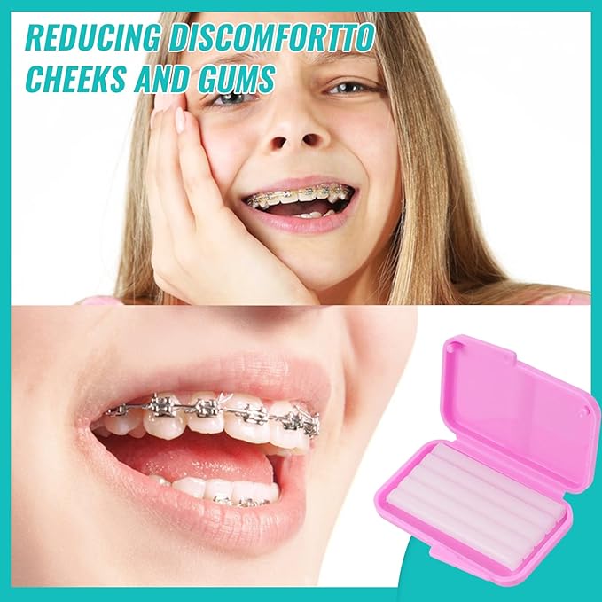 10 Pack Dental Braces Wax for Teeth Braces & Aligners, 50 Unscented & Flavorless Orthodontic Wax Strips for Dental Care Braces Brackets Cover Lip Protector Oral Appliances Ortho Accessories