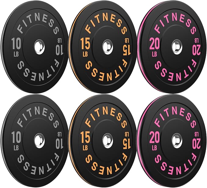 Bumper Plates 2 - Inch Olympic Weight Plate Set for Barbell, 10-55 lb Rubber Weights Sets for Home Gym, Strength Training Plate, Weight Lifting, Black-StrideForce Fitness