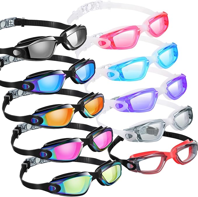 Konohan 10 Pack Swim Goggles Bulk for Kids adult Pool Goggles Anti Fog Silicone No Leak Swimming Glasses for Men Women Youth-StrideForce Fitness