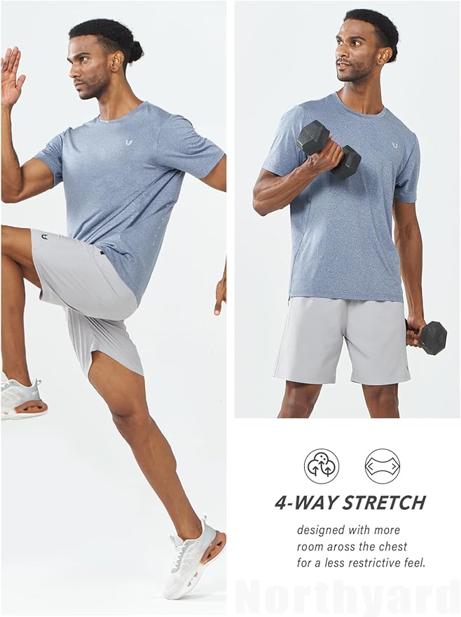 NORTHYARD Mens Athletic Shirts Short Sleeve Gym Workout Running Training Sports Performance T Shirt Basic Tee for Men-StrideForce Fitness