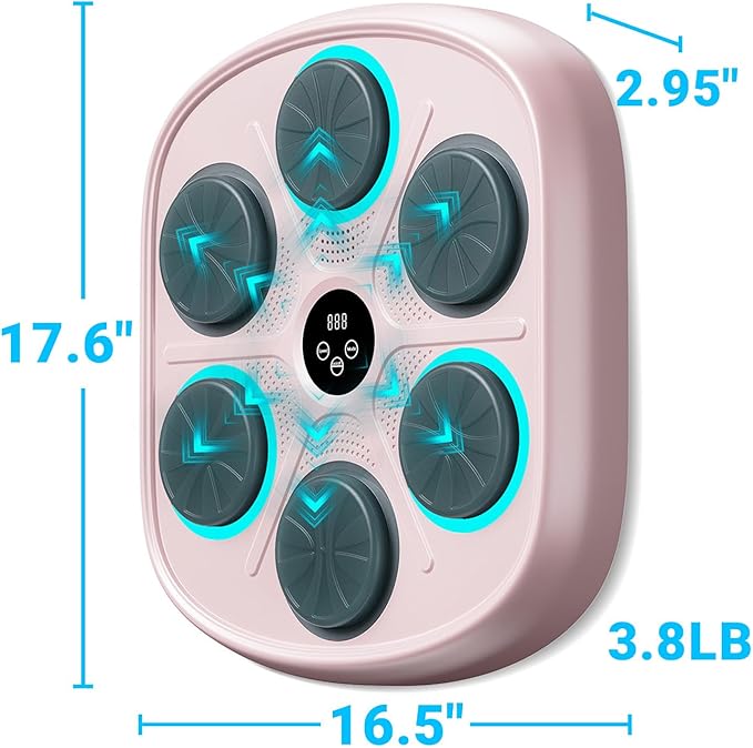 2025 New Model Smart Music Boxing Machine for Adults and Kids, Training Machine with LED Electronic Wall Mounted, Home Indoor Workout Equipment with Premium Boxing Gloves-StrideForce Fitness