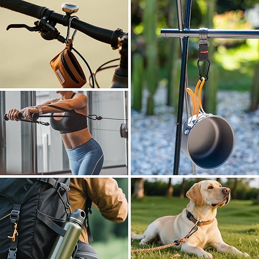 KINLINK 10 Pack Black Carabiner Clip, 1.57 inch Heavy Duty Spring Snap Hook, Small Caribeener Clips for Outdoor Camping, Swing Set, Hammock, Hiking Travel, Fishing, Quick Link Keychain-StrideForce Fitness