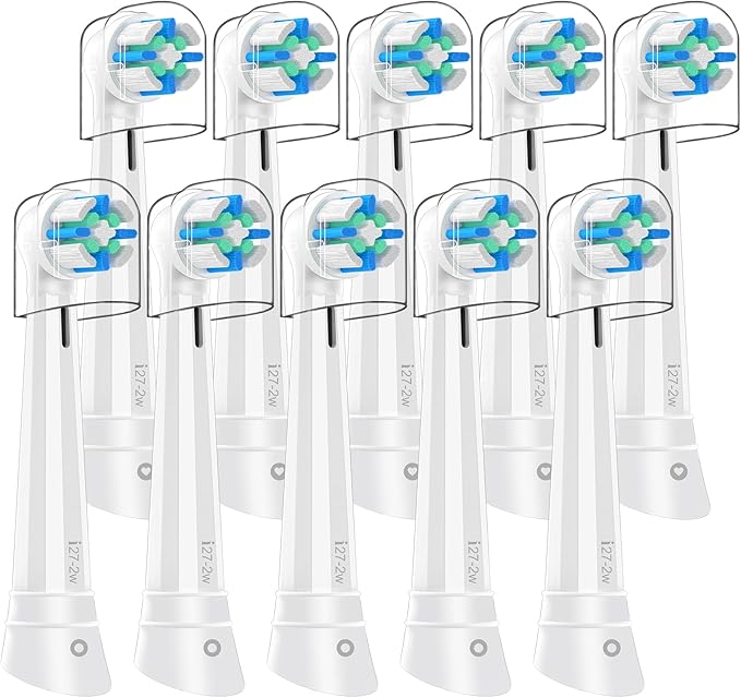 10 PCS IO Replacement Heads Compatible with Oral B IO 2/3/4/5/6/7/8/9/10/Deep Clean Series Electric Toothbrush, Medium Softness Brush Heads Compatible with Oral B IO for Teeth and Gums Care (White)