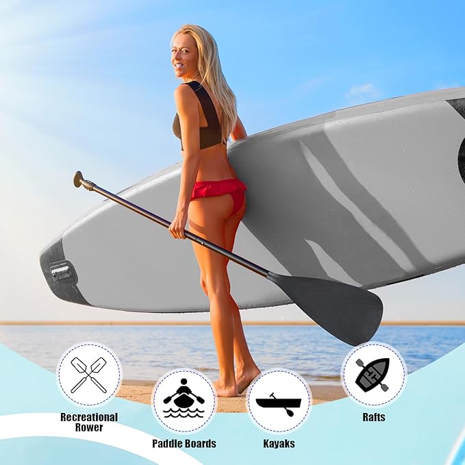 2 Set of 3 Pieces Sup Paddle Board Paddle Kayak Adjustable Stand up Oar Aluminum Alloy Lightweight Replacement Paddleboard Detachable Aluminum Alloy Shaft for Surfing Fishing-StrideForce Fitness