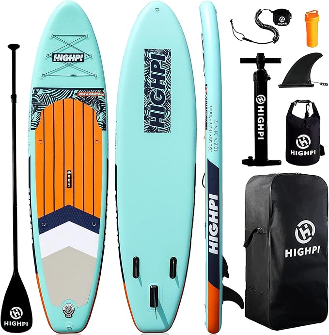 Highpi Inflatable Stand Up Paddle Board for Youth and Adults – Wide Sup with Premium Accessories, Blow Up Paddleboard for Surfing, Fishing, Yoga & More-StrideForce Fitness